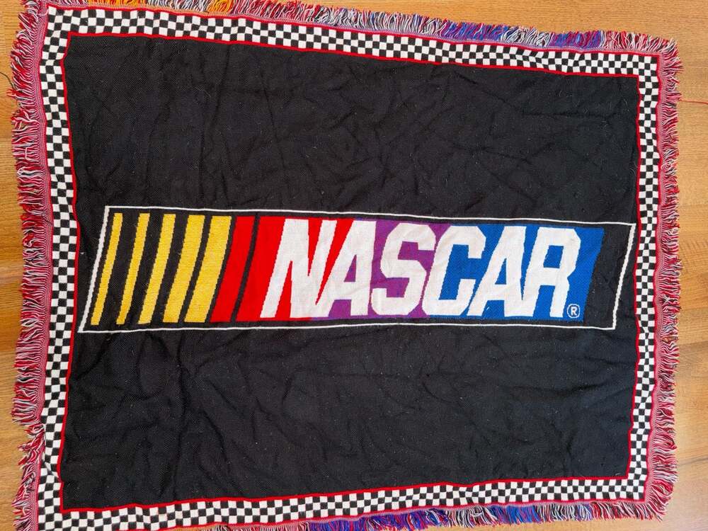 NASCAR Woven Blanket with Checkered Flag Border